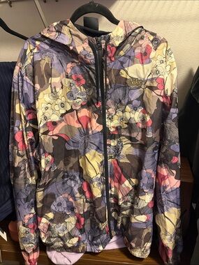 Nike Floral Hooded Bomber Jacket - Purple, Pink, Yellow, Black